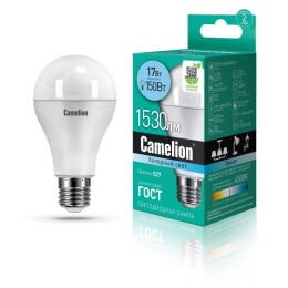 12309 Camelion | Лампа светодиодная LED17-А65/845/E27 17Вт грушевидная 4500К бел. E27 1530лм 170-265В
