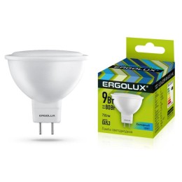 13625 Ergolux | Лампа светодиодная LED-JCDR-9W-GU5.3-4K 9Вт JCDR рефлектор 4500К бел. GU5.3 180-240В