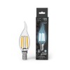 104801213 GAUSS | Лампа светодиодная филаментная Black Filament 13Вт свеча на ветру 4100К нейтр. бел. E14 1150лм