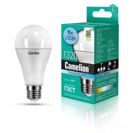 12186 Camelion | Лампа светодиодная LED15-A60/845/E27 15Вт грушевидная 4500К E27 1320лм 220В бел.