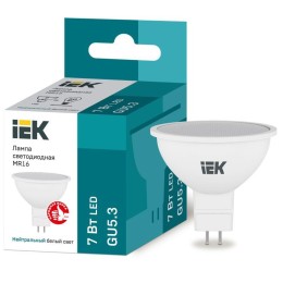 LLE-MR16-7-230-40-GU5 IEK | Лампа светодиодная Eco 7Вт MR16 софит 4000К нейтр. бел. GU5.3 630лм 230-240В