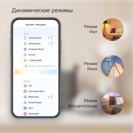 1220112 GAUSS | Лампа светодиодная умная Smart Home 6.5Вт A60 грушевидная 2000-6500К E27 806лм измен. цветов. темпер.+ диммир. управление по Wi-Fi