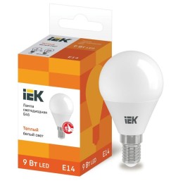 LLE-G45-9-230-30-E14 IEK | Лампа светодиодная ECO G45 9Вт шар 3000К E14 230В