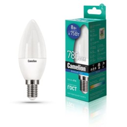 13370 Camelion | Лампа светодиодная LED8-C35/865/E14 8Вт 220В