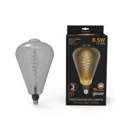 157802005 GAUSS | Лампа светодиодная филаментная Black Filament 8.5Вт ST164 тонированная 1800К тепл. бел. E27 165лм