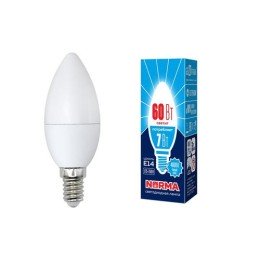 UL-00003795 Volpe | Лампа светодиодная LED-C37-7W/NW/E14/FR/NR Norma 7Вт матовая 4000К тепл. бел. E14 (упак. картон)