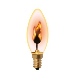UL-00002981 Uniel | Лампа декоративная IL-N-C35-3/RED-FLAME/E14/CL с типом свечения "эффект пламени" форма "свеча" прозр. упак. картон