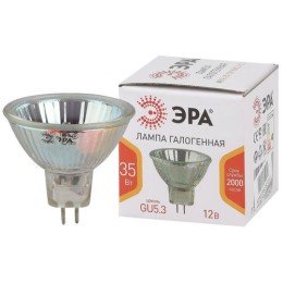 Б0051797 Эра | Лампа галогенная STD GU5.3-MR16-35W-12V-CL MR16 35Вт софит GU5.3 нейтр. бел. 12В
