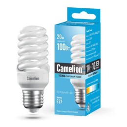 10523 Camelion | Лампа люминесцентная компакт. LH FS T2 M 20Вт спиральная 4200К E27 220В