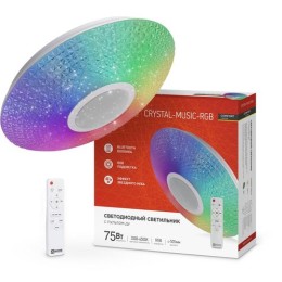 4690612044569 IN HOME | Светильник светодиодный COMFORT CRYSTAL-MUSIC-RGB 75Вт 230В 3000-6500К 6000лм 505х125мм с пультом ДУ IN