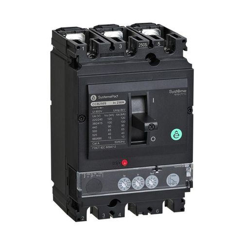 SPC160F16022L3DF Systeme Electric | Выключатель автоматический SYSTEMEPACT CCB160 36кА 3P3D S2.2 160А рычаг