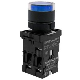 Кнопка управления NP2-BW1661 выступающая 1НО AC/DC230В (LED) IP40 (R) син. CHINT 575780