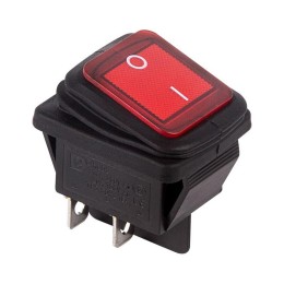 36-2360 Rexant | Выключатель клавишный 250В 15А (4с) ON-OFF красн. с подсветкой влагозащита (RWB-507)