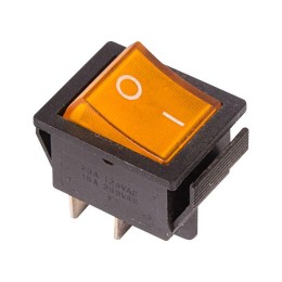 36-2333 Rexant | Выключатель клавишный 250В 16А (4с) ON-OFF желт. с подсветкой (RWB-502 SC-767 IRS-201-1)