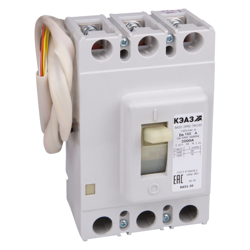 285363 КЭАЗ | Выключатель автоматический 100А 1000Im ВА51-35М1-341810 УХЛ3 690В AC НР=230В AC/220В DC
