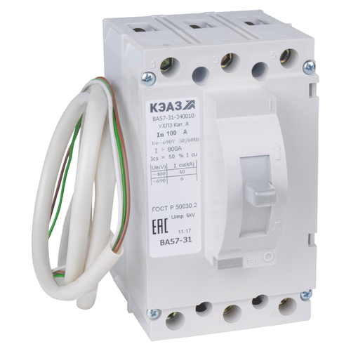 280029 КЭАЗ | Выключатель автоматический 50А 400Im ВА57-31-840010 УХЛ3 690В AC
