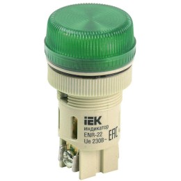 BLS40-ENR-K06 IEK | Лампа светосигнальная ENR-22 d22мм 240В AC зел. цилиндр неон