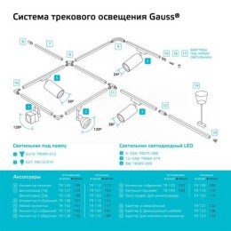 TR115 GAUSS | Заглушка Track для трекового шинопровода черн.