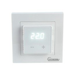 Extherm ET62(43) EXTHERM | Термостат программируемый с сенсорными кнопками и датчиком темпер. пола без расписания; совместим с рамками с внутрен. размером 56х56мм Schneider Unica; Exxact и Legrand Valena бел.