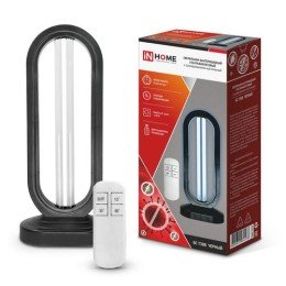 4690612034478 IN HOME | Светильник бактерицидный ультрафиолетовый с озонированием настольный БС Т30B 30Вт 230В с пультом ДУ черн. IN