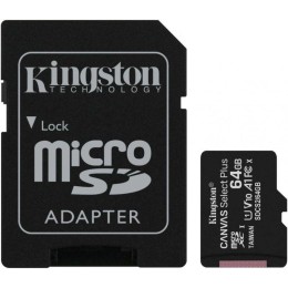 1206992 KINGSTON | Флеш-карта microSDXC 64Гбайт Class10 SDCS2/64Гбайт CanvSelect Plus + adapter
