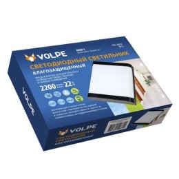 UL-00006711 Volpe | Светильник светодиодный ULW-Q280 22W/4000K/S02 IP65 Black Прямоугольник 22Вт 4000К IP65 200х160х58мм промышленный накладной влагозащ. опал. рассеив. бел.