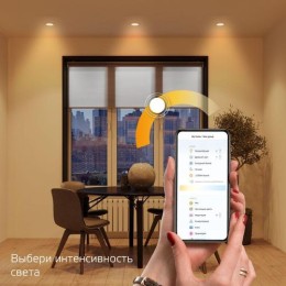 2020122 GAUSS | Светильник светодиодный Smart Home 16Вт 2700К IP20 1500лм 220-240В ДВО диммир. управление по Wi-Fi бел.