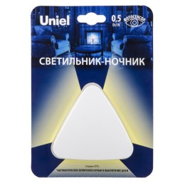 UL-00007223 Uniel | Светильник-ночник DTL-320 Треугольник/White/Sensor с фотосенсором (день-ночь) бел.