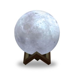 NN001 GAUSS | Светильник светодиодный настольный 3D Луна 1Вт 2700-5000К 100лм 5В аккум. Li-ion 450мА.ч бел.