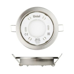 UL-00005054 Uniel | Светильник точечный GX53/H2 Nickel 10 Prom встраив. ультратонкий никель (уп.10шт)