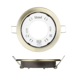 UL-00005056 Uniel | Светильник точечный GX53/H2 Antique Brass 10 Prom ультратонкий встраив. античная бронз. (уп.10шт)