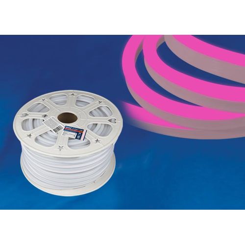 UL-00003768 Uniel | Лента светодиодная ULS-N21-2835-120LED/m-8mm-IP67-220V-8W/m-50M-PINK NEON 120LED/м розов. 8Вт/м IP67 220 8мм гибкая герметичная (уп.50м)