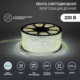 142-801 Neon-Night | Лента светодиодная SMD3014 6х10.6мм 120LED/м 220В IP67 бел. (уп.100м)