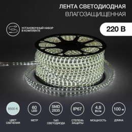 142-605 Neon-Night | Лента светодиодная SMD3528 10х7мм 60LED/м 4.8Вт/м 220В IP67 бел. (уп.100м)