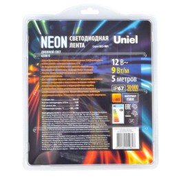 UL-00009084 Uniel | Лента светодиодная ULS-N01-2835-120LED/m-6mm-IP67-DC12V-9W/m-5M-6500K NEON гибкая герметичная (блист. 5м)