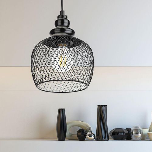 Б0037455 Эра | Светильник подвесной PL8 BK макс. 60Вт E27 d170мм металл черн.
