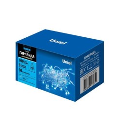 UL-00007197 Uniel | Гирлянда LED ULD-S1000-100/DTA BLUE IP20 10м 100 диодов син. свет провод прозр.