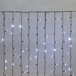 235-125 Neon-Night | Гирлянда светодиодная "Светодиодный Дождь" 2х1.5м 300LED бел. 23Вт 230В IP65 постоян. свечение провод черн. (нужен шнур питания 303-500)