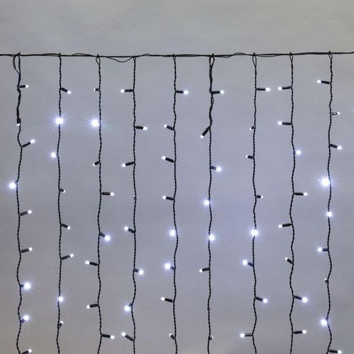 235-125 Neon-Night | Гирлянда светодиодная "Светодиодный Дождь" 2х1.5м 300LED бел. 23Вт 230В IP65 постоян. свечение провод черн. (нужен шнур питания 303-500)