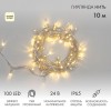 305-256 Neon-Night | Гирлянда светодиодная "Нить" 10м 100LED тепл. бел. 12Вт 24В IP65 эффект мерцания провод ПВХ прозр.