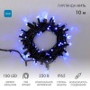 305-273 Neon-Night | Гирлянда светодиодная "Нить" 10м 100LED син. 10Вт 230В IP65 эффект мерцания (каждый 5-ый диод) провод ПВХ черн. (нужен шнур питания 303-500)