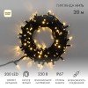 315-176 Neon-Night | Гирлянда модульная светодиодная "Дюраплей LED" 20м 200LED тепл. бел. 18Вт 230В IP67 эффект мерцания (каждый 5-ый диод) провод каучук черн. (нужен шнур питания 315-000)