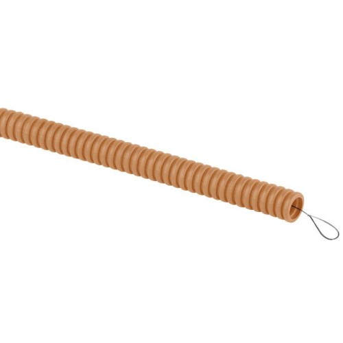 Б0043211 Эра | Труба гофрированная ПВХ легкая d16мм с протяжкой сосна (уп.25м)