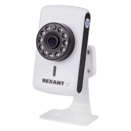 45-0253 Rexant | Видеокамера IP с ИК подсвет. и Wi-Fi (1/4дюйм OmniVision CMOS 1Мп; 1280х720P (25к/с) 3.6мм; 0.01Лк; ИК до 15 м; 2 потока; ONVIF) бел.
