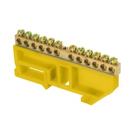 sn0-63-12-dz EKF | Шина нулевая N 6х9 12 отверстий желтый изолятор на DIN-рейку латунь PROxima