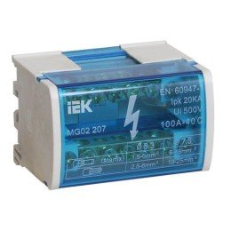 YND10-2-07-100 IEK | Шина на DIN-рейку в корпусе (кросс-модуль) ШНК 2х7 L+PEN