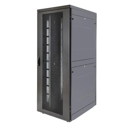 60F-42-7A-94BL Eurolan | Шкаф Rackcenter D9000 42U 750х1000 передняя дверь перф. 1-ств. задняя дверь перф. 2-ств. черн.