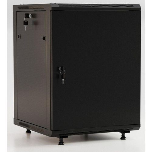 395557 Hyperline | Шкаф настенный TWB-FC-1566-SR-RAL9004 19дюйм. 15U 775х600х600мм метал. передн. дверь с замком две боковые панели с возмож. установки на ножки черный (RAL 9004) (разобранный)