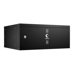 10186c Cabeus | Шкаф телекоммуникационный настенный разборный LIGHT WSC-05D-4U55/45m-BK 19дюйм 4U дверь метал. черн.