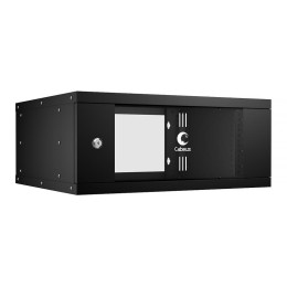 10184c Cabeus | Шкаф телекоммуникационный настенный разборный LIGHT WSC-05D-4U55/45-BK 19дюйм 4U дверь стекло черн.